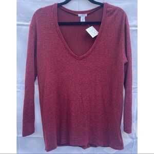 BP Red Maroon Cordovan Oversized Tunic top New